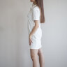 107 Платье-поло с коротким рукавом, молочный