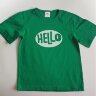 001 Футболка детская "Hello", зеленый 